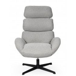 BUTACA PAULINE TAPIZADA CON RESPALDO ALTO Y BASE METÁLICA GIRATORIA PARA SALÓN MODERNO