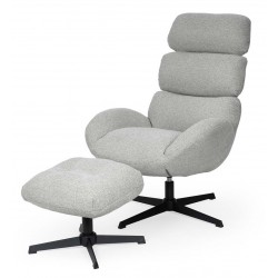 BUTACA PAULINE TAPIZADA CON RESPALDO ALTO Y BASE METÁLICA GIRATORIA PARA SALÓN MODERNO