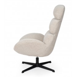 BUTACA PAULINE TAPIZADA CON RESPALDO ALTO Y BASE METÁLICA GIRATORIA PARA SALÓN MODERNO