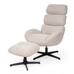 BUTACA PAULINE TAPIZADA CON RESPALDO ALTO Y BASE METÁLICA GIRATORIA PARA SALÓN MODERNO