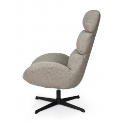 BUTACA PAULINE TAPIZADA CON RESPALDO ALTO Y BASE METÁLICA GIRATORIA PARA SALÓN MODERNO