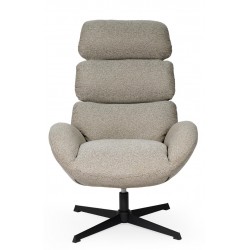 BUTACA PAULINE TAPIZADA CON RESPALDO ALTO Y BASE METÁLICA GIRATORIA PARA SALÓN MODERNO