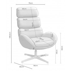BUTACA PAULINE TAPIZADA CON RESPALDO ALTO Y BASE METÁLICA GIRATORIA PARA SALÓN MODERNO