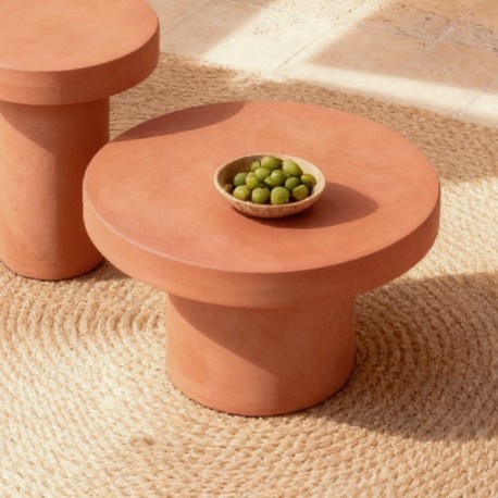 MESA DE CENTRO DONATO DE CEMENTO GFRC EN ACABADO MATE PARA INTERIOR Y EXTERIOR