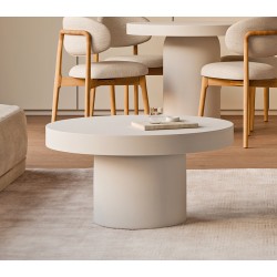 MESA DE CENTRO DONATO DE CEMENTO GFRC EN ACABADO MATE PARA INTERIOR Y EXTERIOR