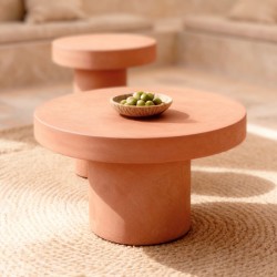 MESA DE CENTRO DONATO DE CEMENTO GFRC EN ACABADO MATE PARA INTERIOR Y EXTERIOR