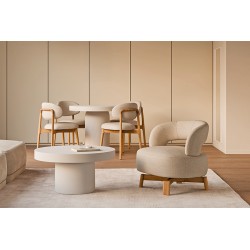 MESA DE CENTRO DONATO DE CEMENTO GFRC EN ACABADO MATE PARA INTERIOR Y EXTERIOR