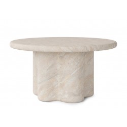 MESA DE CENTRO LUIGI DE CEMENTO GFRC CON ACABADO EFECTO MÁRMOL TRAVERTINO PARA INTERIOR Y EXTERIOR