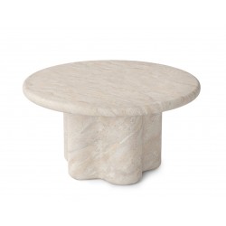 MESA DE CENTRO LUIGI DE CEMENTO GFRC CON ACABADO EFECTO MÁRMOL TRAVERTINO PARA INTERIOR Y EXTERIOR