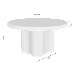 MESA DE CENTRO LUIGI DE CEMENTO GFRC CON ACABADO EFECTO MÁRMOL TRAVERTINO PARA INTERIOR Y EXTERIOR
