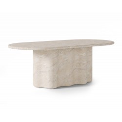 MESA DE COMEDOR LORRAINE DE CEMENTO GFRC ACABADO TRAVERTINO PARA INTERIOR Y EXTERIOR ESTILO CONTEMPORÁNEO