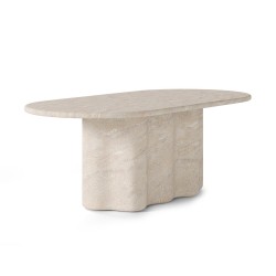 MESA DE COMEDOR LORRAINE DE CEMENTO GFRC ACABADO TRAVERTINO PARA INTERIOR Y EXTERIOR ESTILO CONTEMPORÁNEO