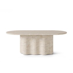 MESA DE COMEDOR LORRAINE DE CEMENTO GFRC ACABADO TRAVERTINO PARA INTERIOR Y EXTERIOR ESTILO CONTEMPORÁNEO