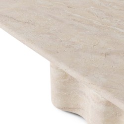 MESA DE COMEDOR LORRAINE DE CEMENTO GFRC ACABADO TRAVERTINO PARA INTERIOR Y EXTERIOR ESTILO CONTEMPORÁNEO