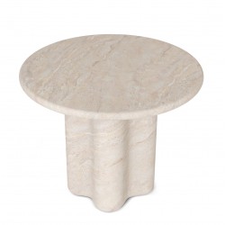 MESA DE COMEDOR MICHELLE DE CEMENTO GFRC EN ACABADO TRAVERTINO PARA INTERIOR Y EXTERIOR ESTILO CONTEMPORÁNEO