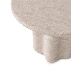 MESA DE COMEDOR MICHELLE DE CEMENTO GFRC EN ACABADO TRAVERTINO PARA INTERIOR Y EXTERIOR ESTILO CONTEMPORÁNEO