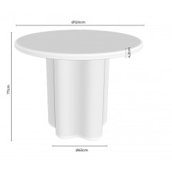 MESA DE COMEDOR MICHELLE DE CEMENTO GFRC EN ACABADO TRAVERTINO PARA INTERIOR Y EXTERIOR ESTILO CONTEMPORÁNEO