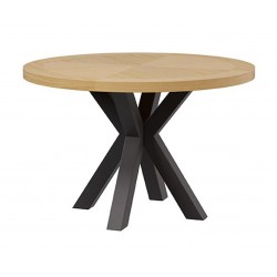 MESA BEVERLY DE CHAPA ROBLE Y ACERO