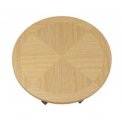 MESA BEVERLY DE CHAPA ROBLE Y ACERO