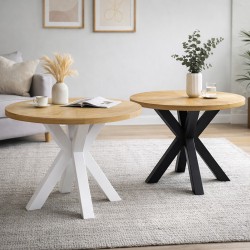 MESA BEVERLY DE CHAPA ROBLE Y ACERO