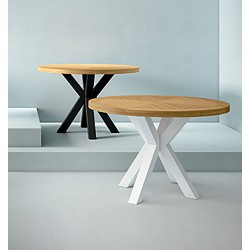 MESA BEVERLY DE CHAPA ROBLE Y ACERO