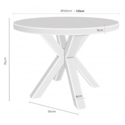 MESA BEVERLY DE CHAPA ROBLE Y ACERO