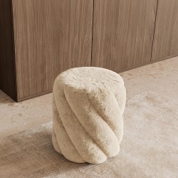 PUFF TAPIZADO DEREK EN TEJIDO TEDDY