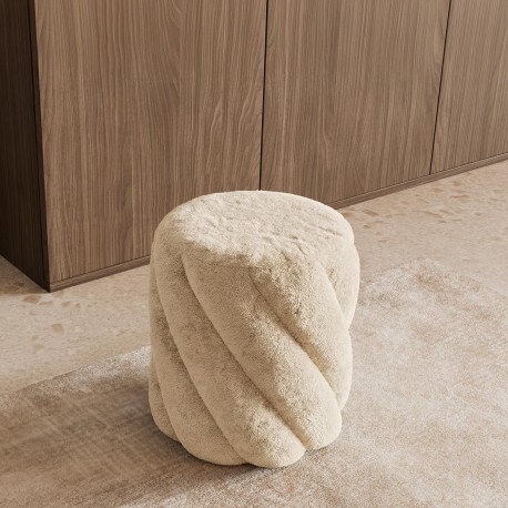 PUFF TAPIZADO DEREK EN TEJIDO TEDDY