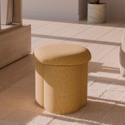 PUFF TAPIZADO LYAN EN COLORES NATURALES