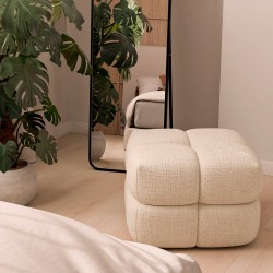 PUFF TROY TAPIZADO ACOLCHADO DE DISEÑO MODERNO