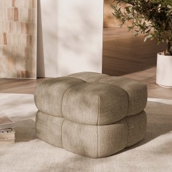 PUFF TROY TAPIZADO ACOLCHADO DE DISEÑO MODERNO