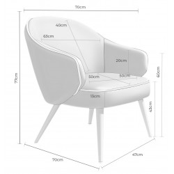 BUTACA CON BRAZOS MACAO CON DISEÑO CURVILINEO