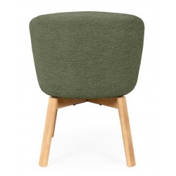 SILLA TAPIZADA ANTIMANCHAS GIRATORIA VIRGINIA CON PATAS DE MADERA DE HAYA PARA COMEDOR ESTILO NÓRDICO