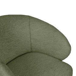 SILLA TAPIZADA ANTIMANCHAS GIRATORIA VIRGINIA CON PATAS DE MADERA DE HAYA PARA COMEDOR ESTILO NÓRDICO