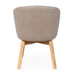 SILLA TAPIZADA ANTIMANCHAS GIRATORIA VIRGINIA CON PATAS DE MADERA DE HAYA PARA COMEDOR ESTILO NÓRDICO