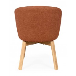 SILLA TAPIZADA ANTIMANCHAS GIRATORIA VIRGINIA CON PATAS DE MADERA DE HAYA PARA COMEDOR ESTILO NÓRDICO