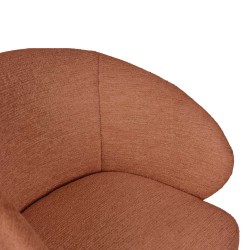 SILLA TAPIZADA ANTIMANCHAS GIRATORIA VIRGINIA CON PATAS DE MADERA DE HAYA PARA COMEDOR ESTILO NÓRDICO