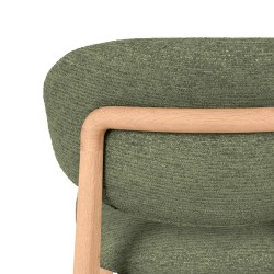 TABURETE DE MADERA DE HAYA TAPIZADO EN TELA ANTIMANCHAS RENZO PARA BARRA DE COCINA ESTILO NÓRDICO