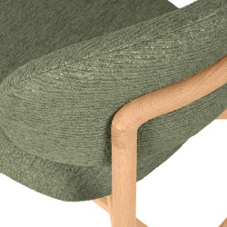 TABURETE DE MADERA DE HAYA TAPIZADO EN TELA ANTIMANCHAS RENZO PARA BARRA DE COCINA ESTILO NÓRDICO