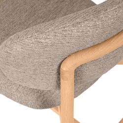 TABURETE DE MADERA DE HAYA TAPIZADO EN TELA ANTIMANCHAS RENZO PARA BARRA DE COCINA ESTILO NÓRDICO