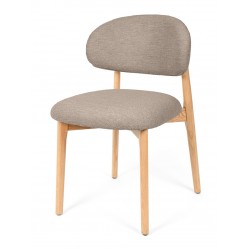 SILLA DE MADERA DE HAYA TAPIZADA ANTIMANCHAS WANDA PARA COMEDOR ESTILO NÓRDICO