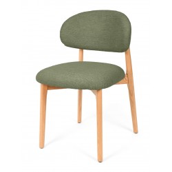 SILLA DE MADERA DE HAYA TAPIZADA ANTIMANCHAS WANDA PARA COMEDOR ESTILO NÓRDICO