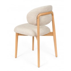 SILLA DE MADERA DE HAYA TAPIZADA ANTIMANCHAS WANDA PARA COMEDOR ESTILO NÓRDICO