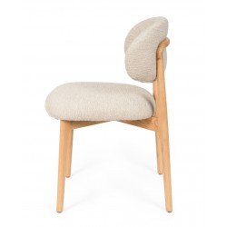 SILLA DE MADERA DE HAYA TAPIZADA ANTIMANCHAS WANDA PARA COMEDOR ESTILO NÓRDICO