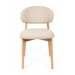 SILLA DE MADERA DE HAYA TAPIZADA ANTIMANCHAS WANDA PARA COMEDOR ESTILO NÓRDICO