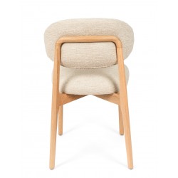 SILLA DE MADERA DE HAYA TAPIZADA ANTIMANCHAS WANDA PARA COMEDOR ESTILO NÓRDICO