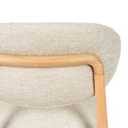 SILLA DE MADERA DE HAYA TAPIZADA ANTIMANCHAS WANDA PARA COMEDOR ESTILO NÓRDICO
