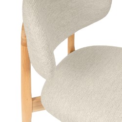 SILLA DE MADERA DE HAYA TAPIZADA ANTIMANCHAS WANDA PARA COMEDOR ESTILO NÓRDICO