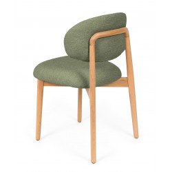 SILLA DE MADERA DE HAYA TAPIZADA ANTIMANCHAS WANDA PARA COMEDOR ESTILO NÓRDICO