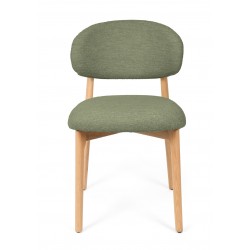 SILLA DE MADERA DE HAYA TAPIZADA ANTIMANCHAS WANDA PARA COMEDOR ESTILO NÓRDICO